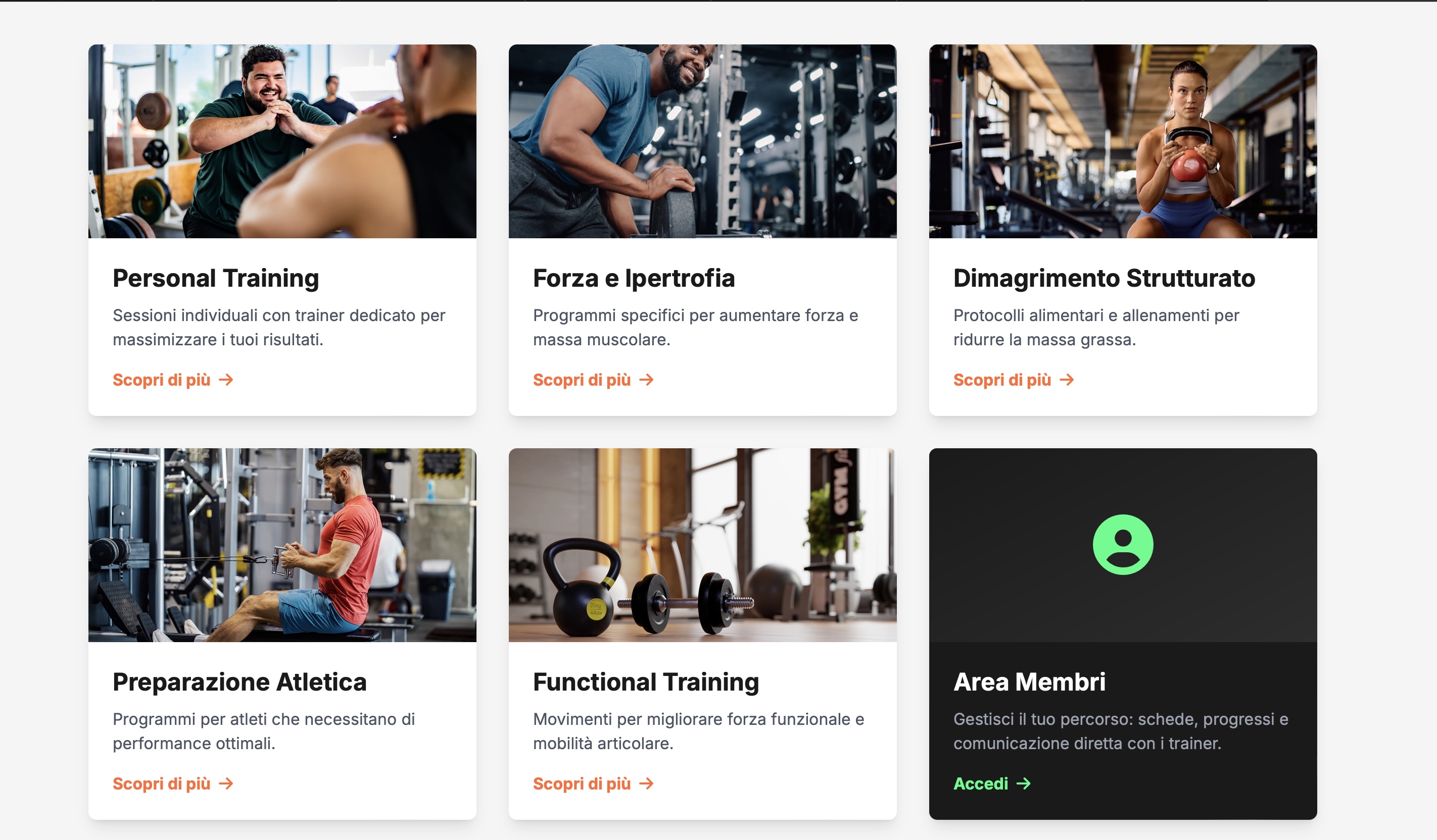 Progetto per palestre